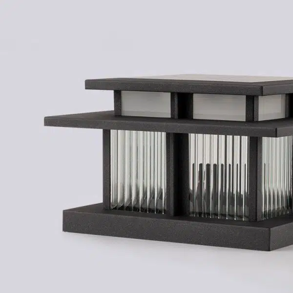 Modern Minimalist Stainless Steel & Glass Square LED Outdoor Light With Solar & Waterproof Design For Courtyard, Balcony & Entryway - Image 10