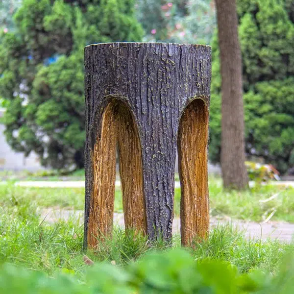 Contemporary Creative Fiberglass Resin Tree Stump 1-Light Outdoor Light Landscape Lighting For Garden & Patio - Image 17