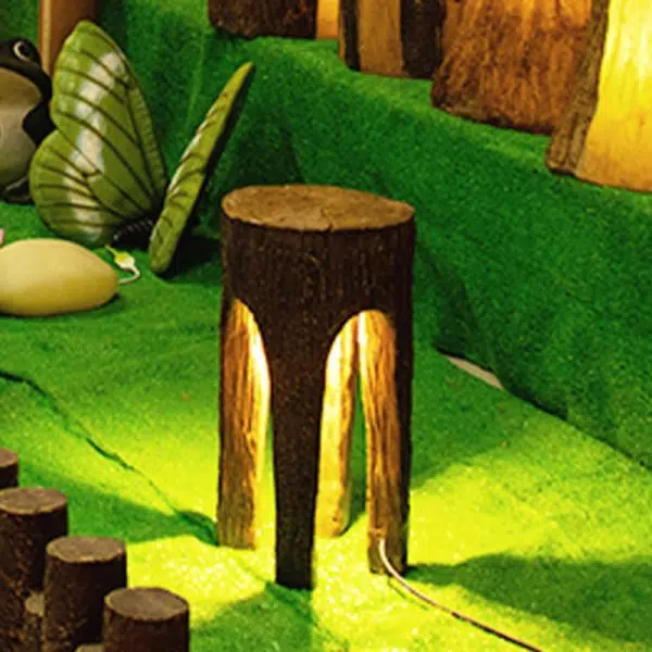 Contemporary Creative Fiberglass Resin Tree Stump 1-Light Outdoor Light Landscape Lighting For Garden & Patio - Image 5