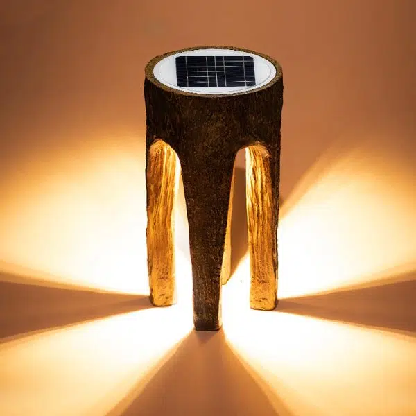 Contemporary Creative Fiberglass Resin Tree Stump 1-Light Outdoor Light Landscape Lighting For Garden & Patio - Image 6