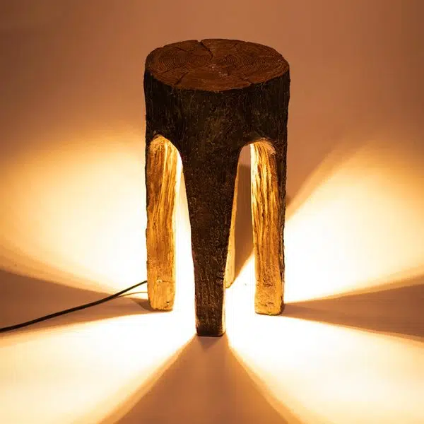 Contemporary Creative Fiberglass Resin Tree Stump 1-Light Outdoor Light Landscape Lighting For Garden & Patio - Image 7