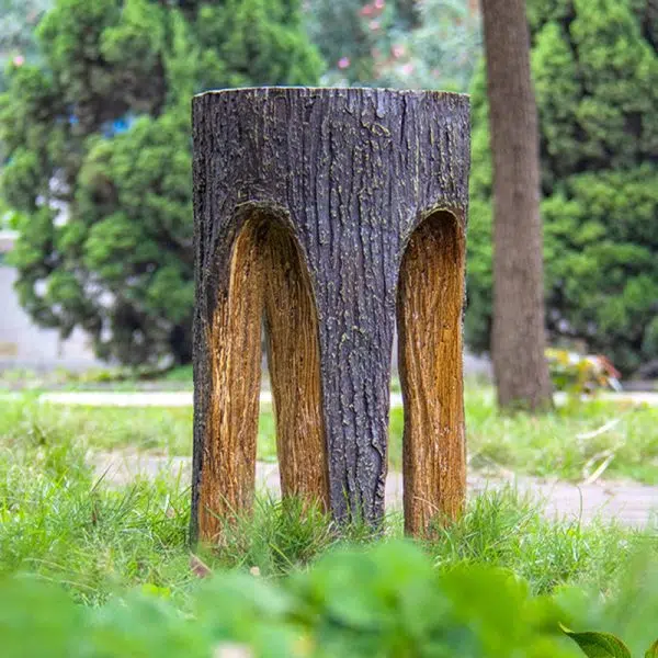 Contemporary Creative Fiberglass Resin Tree Stump 1-Light Outdoor Light Landscape Lighting For Garden & Patio - Image 15