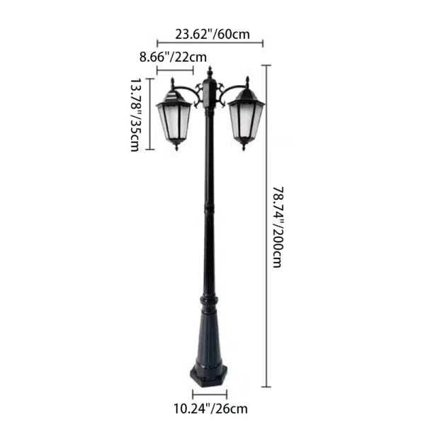 Traditional European Waterproof Aluminum Glass Lantern-Style 2/3-Light Outdoor Light Landscape Lighting For Garden & Outdoor Patio - Image 8