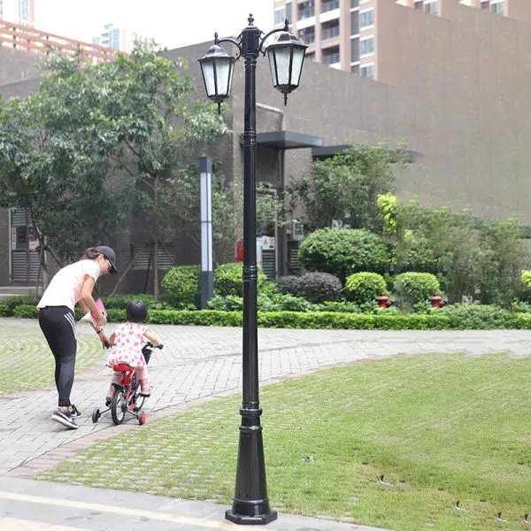 Traditional European Waterproof Aluminum Glass Lantern-Style 2/3-Light Outdoor Light Landscape Lighting For Garden & Outdoor Patio - Image 6