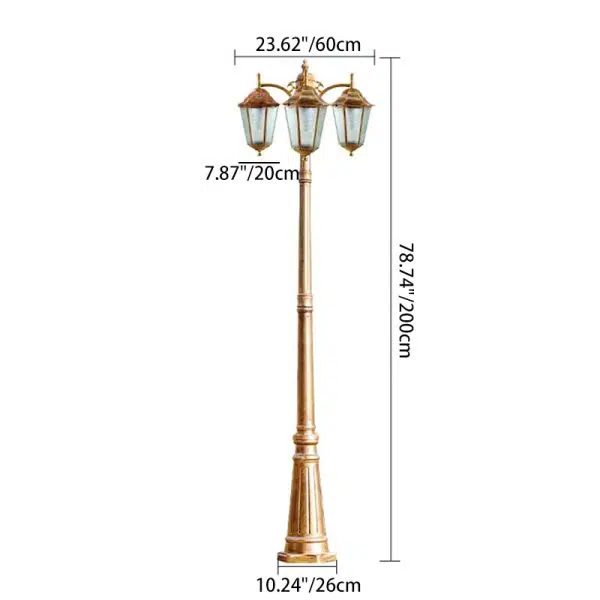 Traditional European Waterproof Aluminum Glass Lantern-Style 2/3-Light Outdoor Light Landscape Lighting For Garden & Outdoor Patio - Image 9