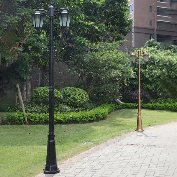 Traditional European Waterproof Aluminum Glass Lantern-Style 2/3-Light Outdoor Light Landscape Lighting For Garden & Outdoor Patio - Image 4