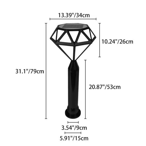 Contemporary Creative Solar Waterproof Aluminum & PC Diamond LED Outdoor Light Landscape Lighting For Garden & Outdoor Patio - Image 8