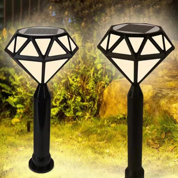 Contemporary Creative Solar Waterproof Aluminum & PC Diamond LED Outdoor Light Landscape Lighting For Garden & Outdoor Patio - Image 3