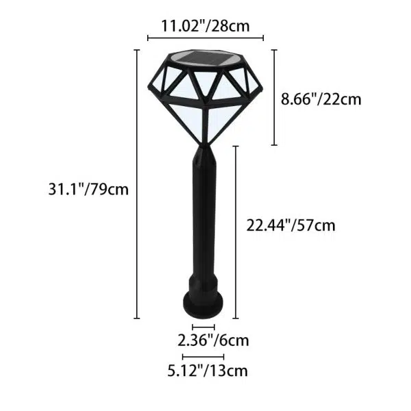Contemporary Creative Solar Waterproof Aluminum & PC Diamond LED Outdoor Light Landscape Lighting For Garden & Outdoor Patio - Image 7