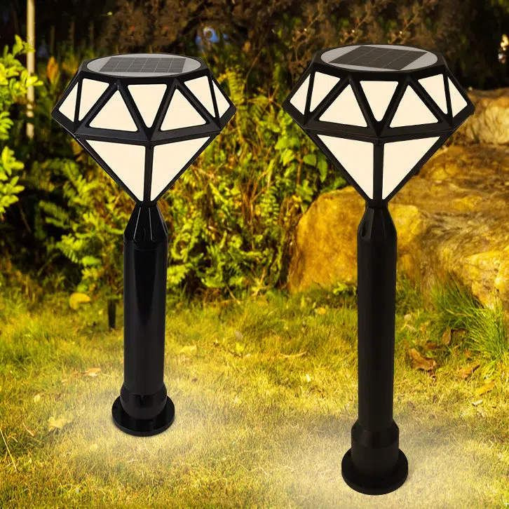 BS-Lighting-AX03086-4.jpg Contemporary Creative Solar Waterproof Aluminum & PC Diamond LED Outdoor Light Landscape Lighting For Garden & Outdoor Patio - Image 1