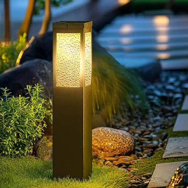 Modern Minimalist Solar Waterproof Metal & Glass Diamond-Texture LED Outdoor Light Landscape Lighting For Garden & Outdoor Patio - Image 4