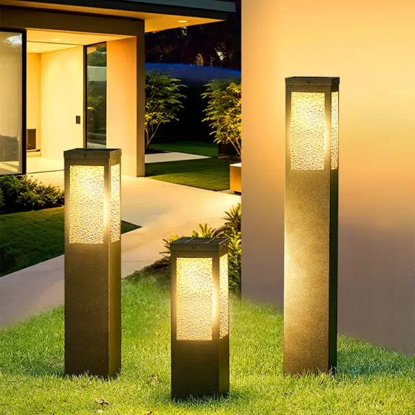 Modern Minimalist Solar Waterproof Metal & Glass Diamond-Texture LED Outdoor Light Landscape Lighting For Garden & Outdoor Patio - Image 3