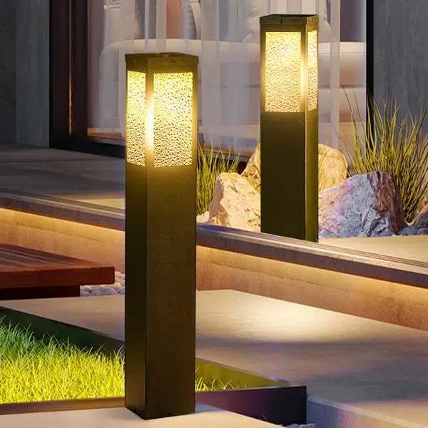 Modern Minimalist Solar Waterproof Metal & Glass Diamond-Texture LED Outdoor Light Landscape Lighting For Garden & Outdoor Patio - Image 5