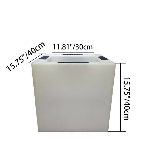 Modern Art Deco Solar Waterproof PE Square Planter LED Outdoor Light Landscape Lighting For Garden & Outdoor Patio - Image 9