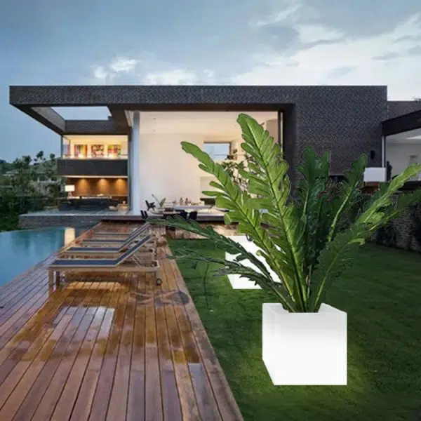 Modern Art Deco Solar Waterproof PE Square Planter LED Outdoor Light Landscape Lighting For Garden & Outdoor Patio - Image 15