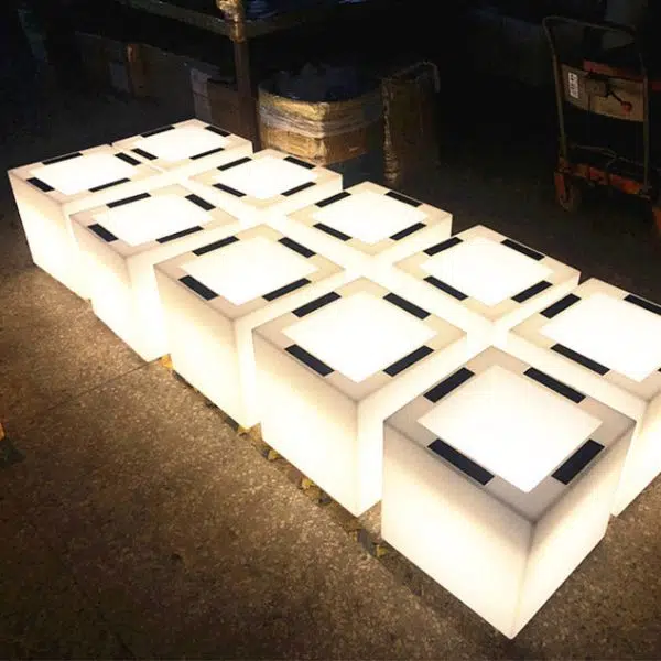 Modern Art Deco Solar Waterproof PE Square Planter LED Outdoor Light Landscape Lighting For Garden & Outdoor Patio - Image 14