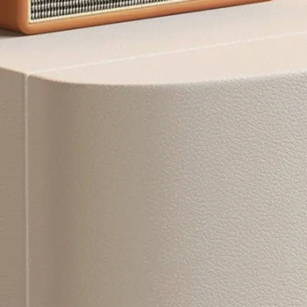 Contemporary Creative Solid Wood Leather Rounded Square Nightstand 2-Drawer For Bedroom - Image 8