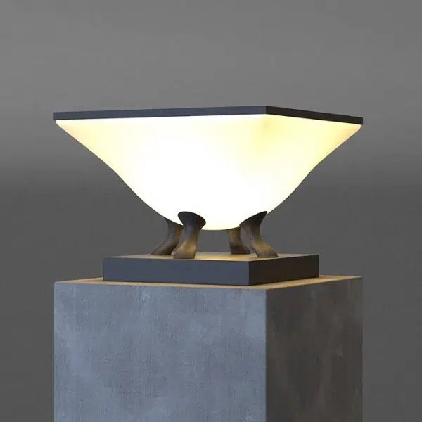 Modern Minimalist Square Acrylic Stainless Steel LED Solar Post Head Landscape Light For Garden - Image 11