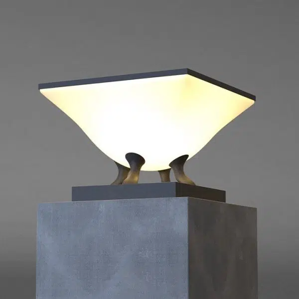 Modern Minimalist Square Acrylic Stainless Steel LED Solar Post Head Landscape Light For Garden - Image 12