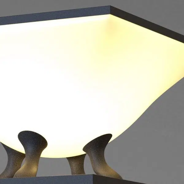 Modern Minimalist Square Acrylic Stainless Steel LED Solar Post Head Landscape Light For Garden - Image 7