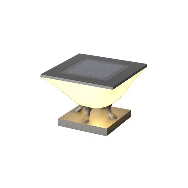 Modern Minimalist Square Acrylic Stainless Steel LED Solar Post Head Landscape Light For Garden - Image 15