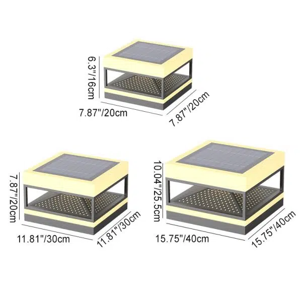Contemporary Industrial Waterproof Solar Stainless PE Square Cube LED Outdoor Post Light For Outdoor Patio - Image 4
