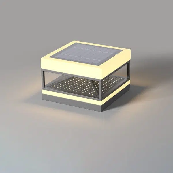 Contemporary Industrial Waterproof Solar Stainless PE Square Cube LED Outdoor Post Light For Outdoor Patio - Image 14