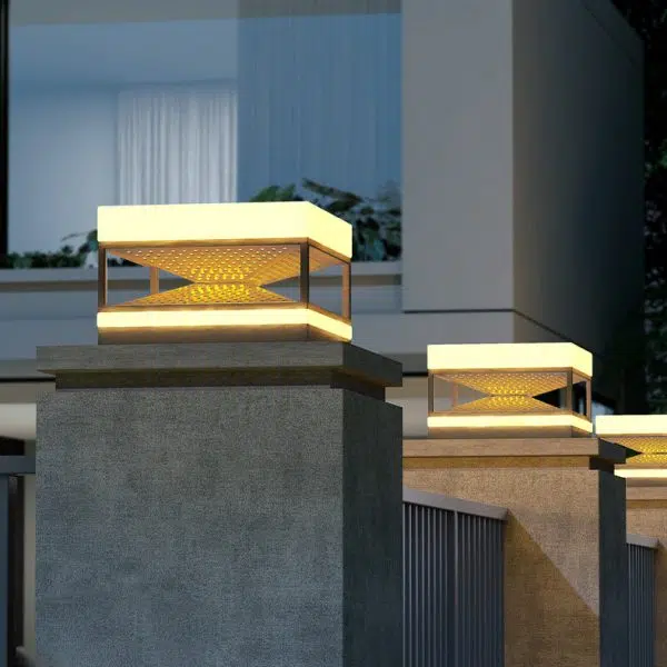 Contemporary Industrial Waterproof Solar Stainless PE Square Cube LED Outdoor Post Light For Outdoor Patio - Image 12