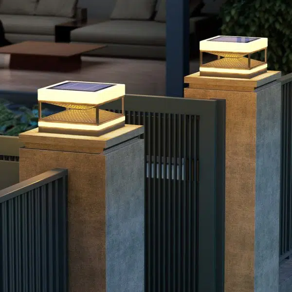 Contemporary Industrial Waterproof Solar Stainless PE Square Cube LED Outdoor Post Light For Outdoor Patio - Image 10