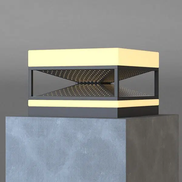 Contemporary Industrial Waterproof Solar Stainless PE Square Cube LED Outdoor Post Light For Outdoor Patio - Image 8