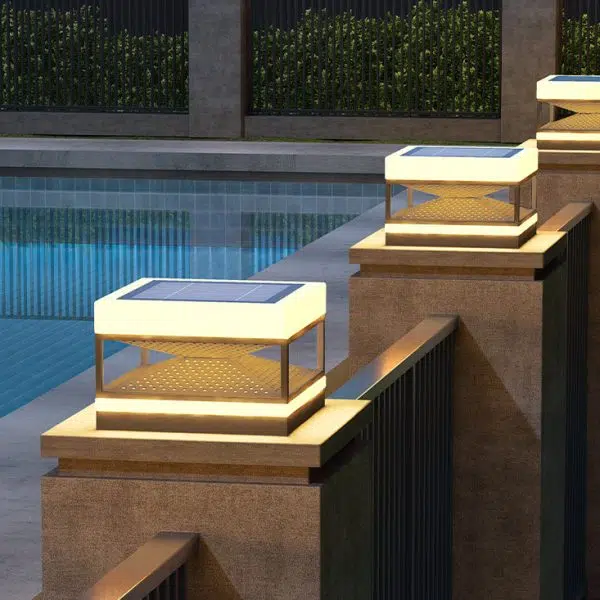 Contemporary Industrial Waterproof Solar Stainless PE Square Cube LED Outdoor Post Light For Outdoor Patio - Image 3