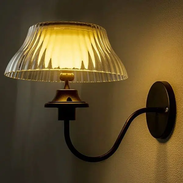 Modern Minimalist Round Half Ball Curved Pole Iron ABS LED Outdoor Wall Sconce Lamp For Garden