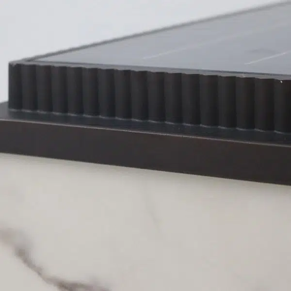 Traditional Chinese Solar Waterproof Rectangular Marble Textured Aluminum Resin LED Post Head Light For Garden - Image 12