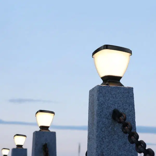 Modern Minimalist Solar Waterproof Square Aluminum PC LED Post Head Light For Garden - Image 2