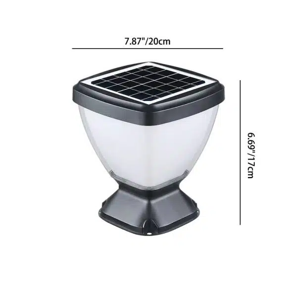 Modern Minimalist Solar Waterproof Square Aluminum PC LED Post Head Light For Garden - Image 4