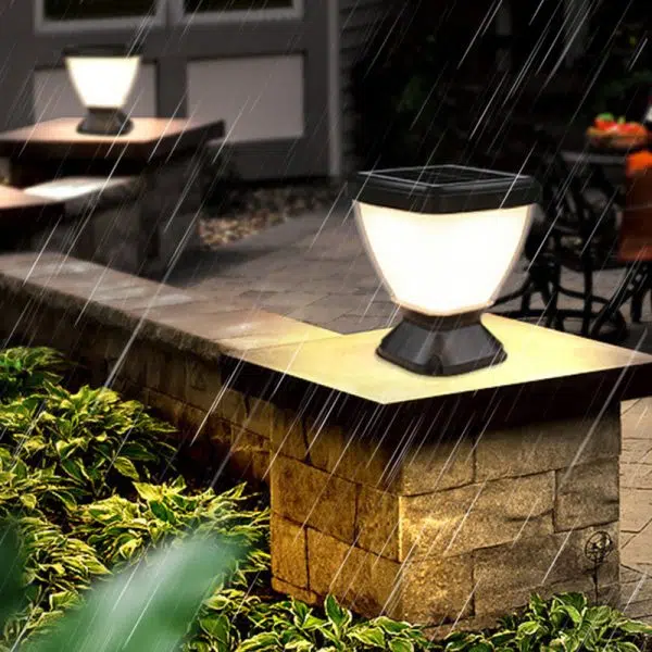 Modern Minimalist Solar Waterproof Square Aluminum PC LED Post Head Light For Garden - Image 3