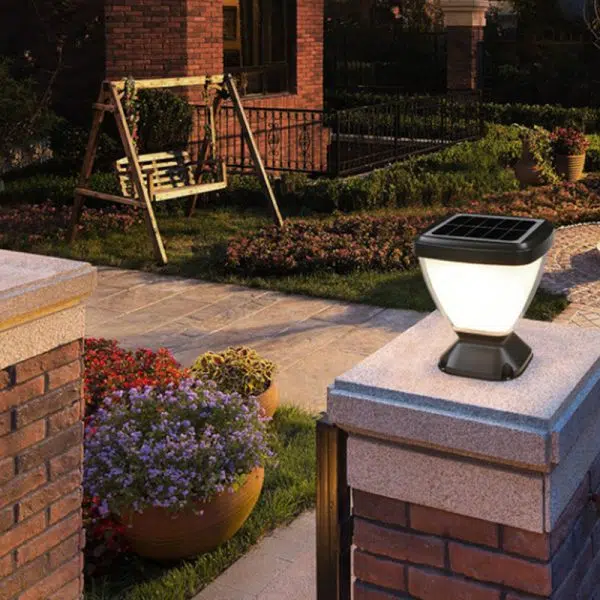 Modern Minimalist Solar Waterproof Square Aluminum PC LED Post Head Light For Garden - Image 6