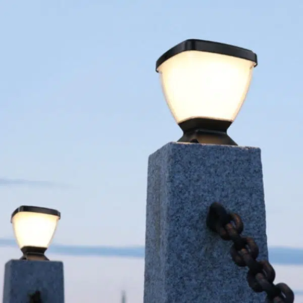 Modern Minimalist Solar Waterproof Square Aluminum PC LED Post Head Light For Garden - Image 8