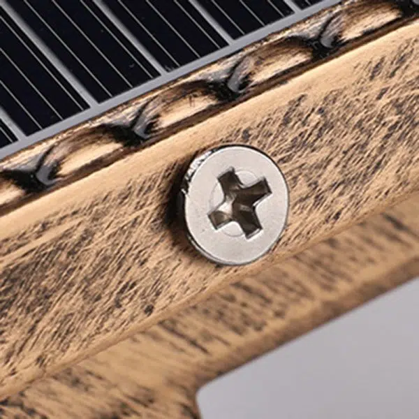 Traditional Chinese Solar Waterproof Quadrangle Carved Aluminum Glass LED Post Head Light Outdoor Light For Garden - Image 7