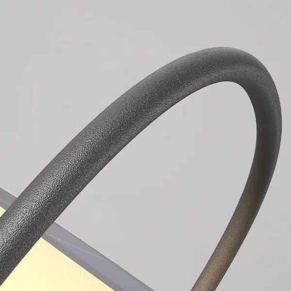 Modern Minimalist Solar Waterproof Portable Oval PE Shade Iron LED Outdoor Light For Garden - Image 5