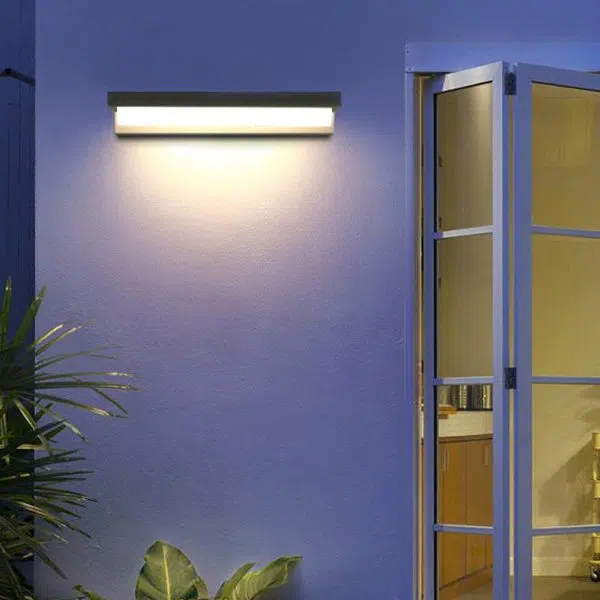 Modern Minimalist Solar Waterproof Sensor Rectangular ABS LED Wall Sconce Lamp For Outdoor Patio - Image 2