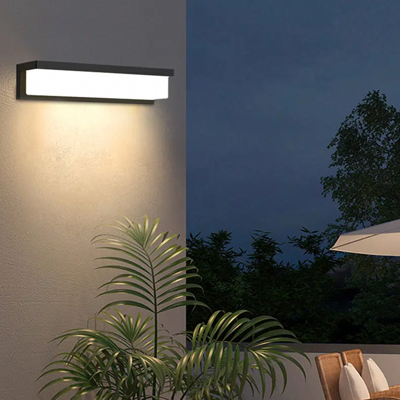 BS-Lighting-LC04073-16.jpg Modern Minimalist Solar Waterproof Sensor Rectangular ABS LED Wall Sconce Lamp For Outdoor Patio - Image 1