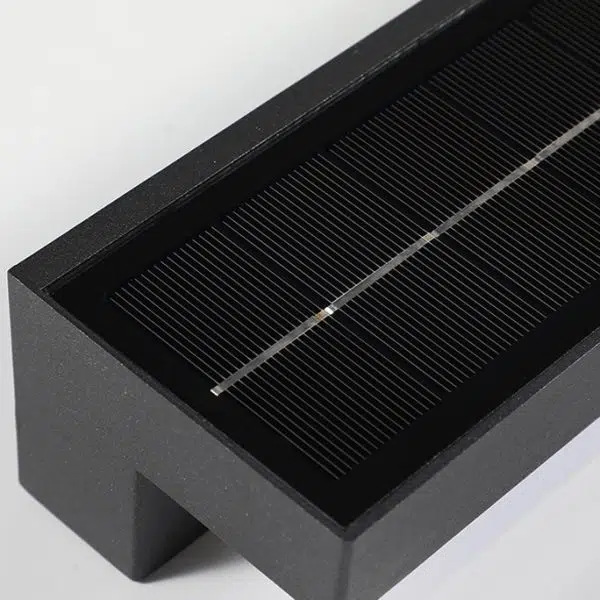 Modern Minimalist Solar Waterproof Sensor Rectangular ABS LED Wall Sconce Lamp For Outdoor Patio - Image 7