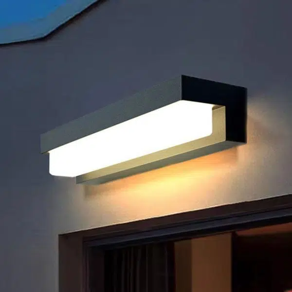 Modern Minimalist Solar Waterproof Sensor Rectangular ABS LED Wall Sconce Lamp For Outdoor Patio - Image 16