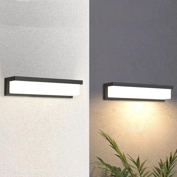 Modern Minimalist Solar Waterproof Sensor Rectangular ABS LED Wall Sconce Lamp For Outdoor Patio - Image 11