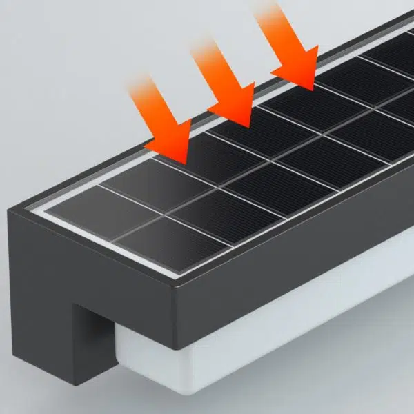 Modern Minimalist Solar Waterproof Sensor Rectangular ABS LED Wall Sconce Lamp For Outdoor Patio - Image 5