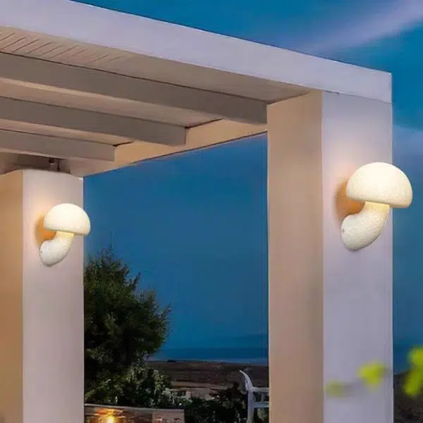 Contemporary Creative Mushroom Resin LED Wall Sconce Lamp For Outdoor - Image 2