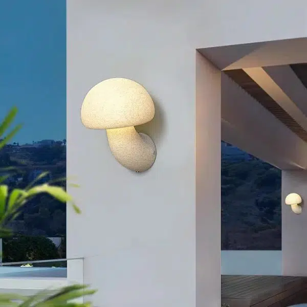 Contemporary Creative Mushroom Resin LED Wall Sconce Lamp For Outdoor - Image 6