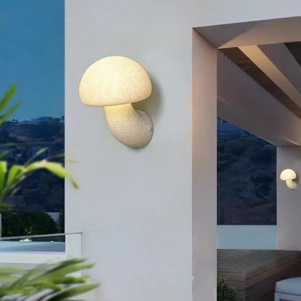 Contemporary Creative Mushroom Resin LED Wall Sconce Lamp For Outdoor - Image 8