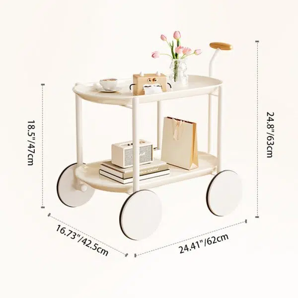 Contemporary Creative Oval Steel Plastic End Table 2-Tier For Living Room - Image 4